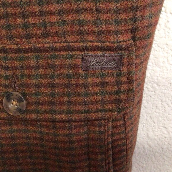 Woolrich Teton Vest Mens Large Wool Blend Sherpa Lined Brown Houndstooth Zip - Picture 11 of 11